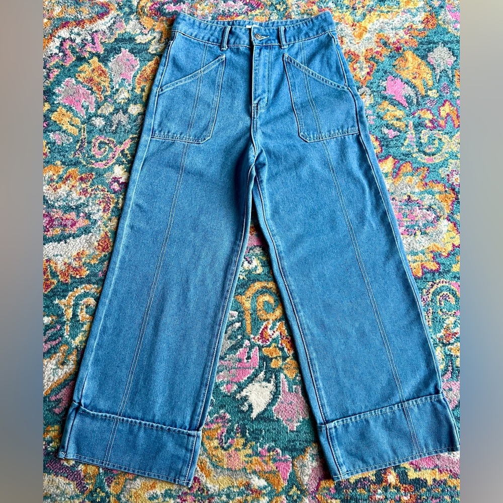 Ultra high waist cropped jeans